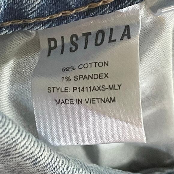 Revolve PISTOLA Size 24 Sierra Fold Over High Waist Distressed Denim Skirt - Picture 3 of 6